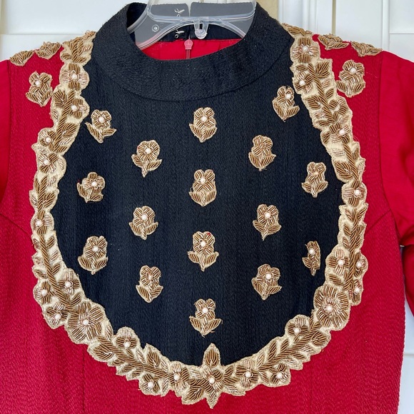 Beautiful Maroonish Red Long Flowy Indo Western Gown - Picture 3 of 5